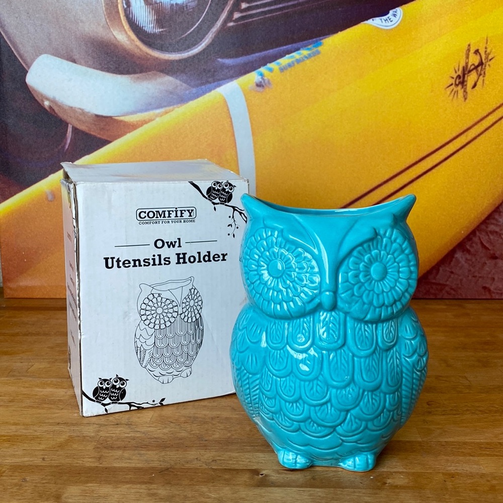 🌼 New With Tags Owl utensil holder Owl Vase Owl Gift